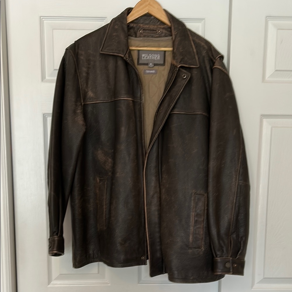 Vintage Wilsons Leather Brown Leather Jacket XL Thinsulate Removable Lining